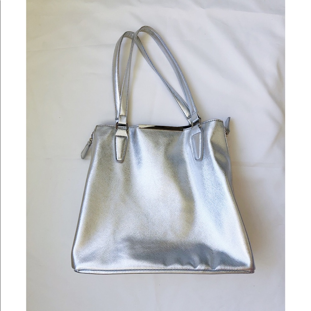 Silver shoulder bag